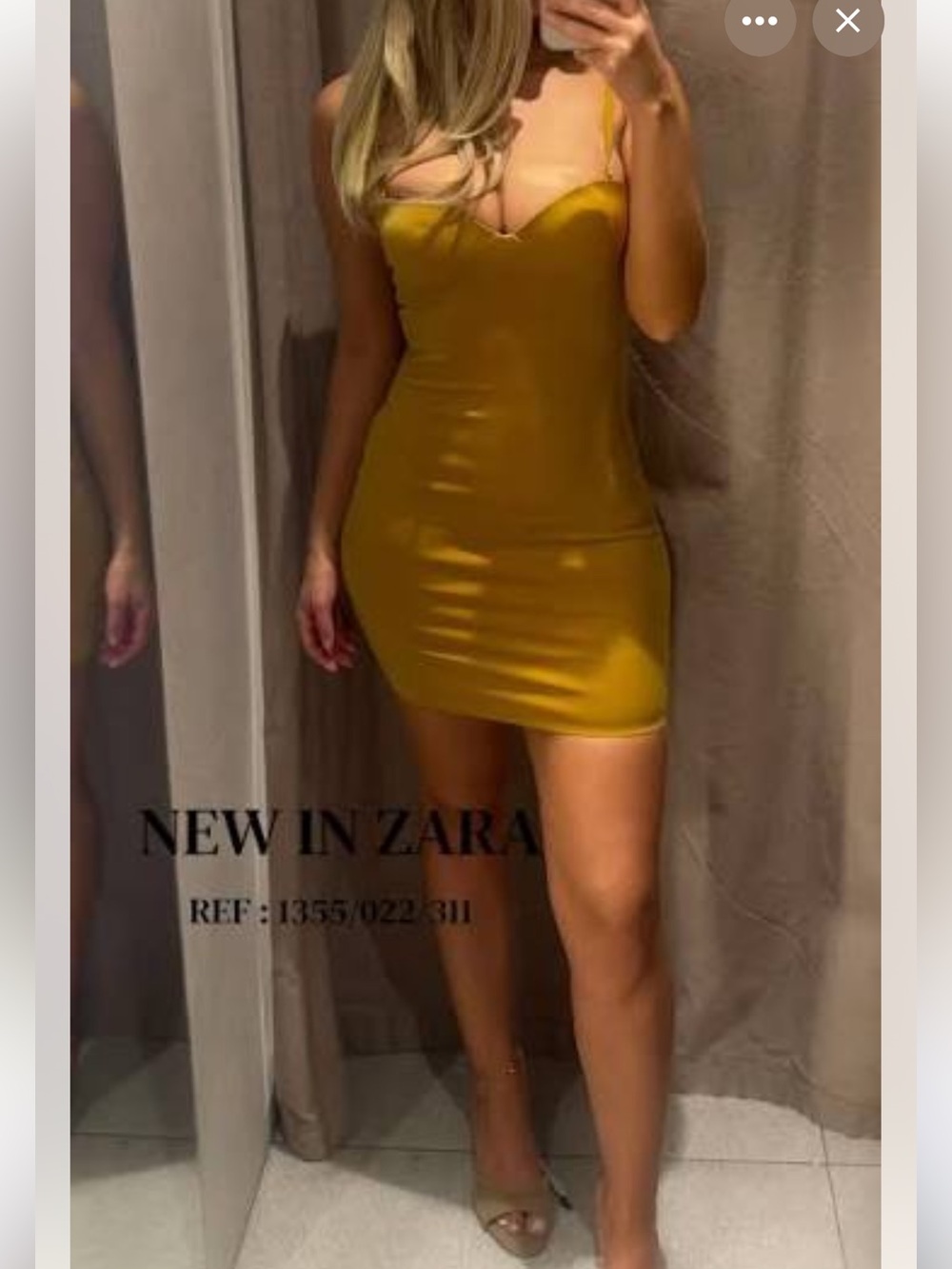 Zara Mustard Bodycon Mini Dress